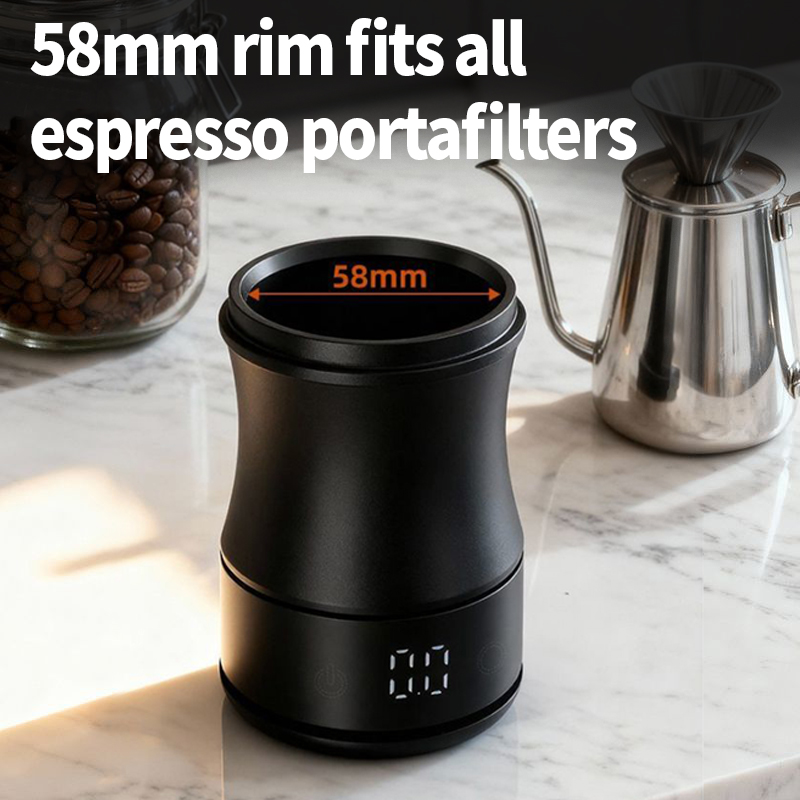 Bean Hopper Lid - OANKR 58mm計量カップと0.1g高精度コーヒー計量スケールステーション、2 IN 1 LEDディスプレイエスプレッソツール、シックなバリスタツールギフト