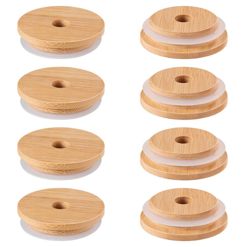 Bean Hopper Lid - ふたとガラスの穴が付いた竹のふた,大きな木のビールボトル,竹のキャップ,シーリングカバーとカバー