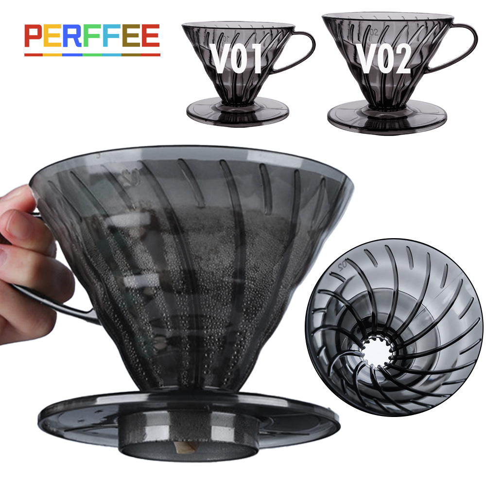 Coffee Equipment V60 - コーヒーフィルター V字型 プラスチック製コーヒードリッパー ドリップコーヒー用漏斗 コーヒーフィルターカップ コーン型